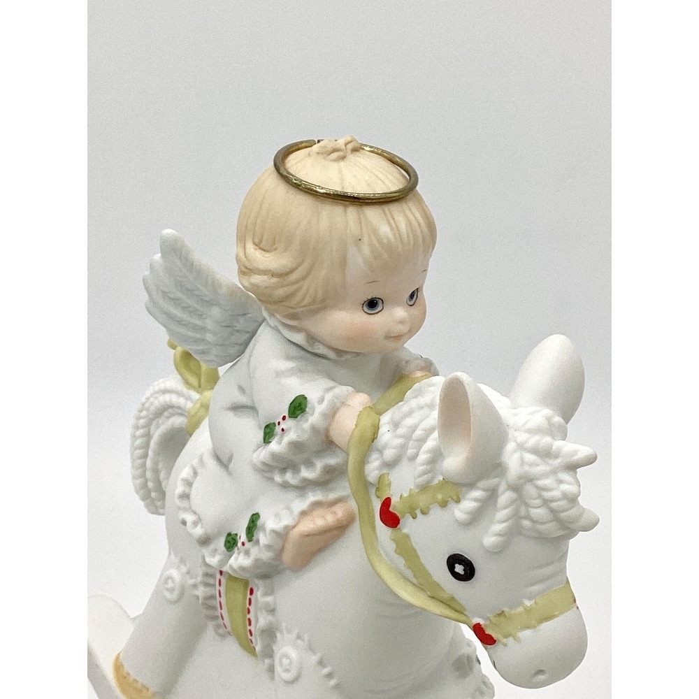 Enesco Holly Babes Angel Rocking Horse Musical Figurine, Christmas (#6.9-1118) - Picture 11 of 16
